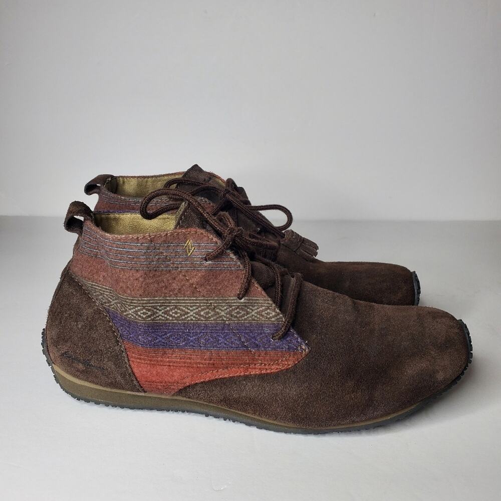 Eddie Bauer Brown Suede knit tasseled transition chukka shoes Size 10